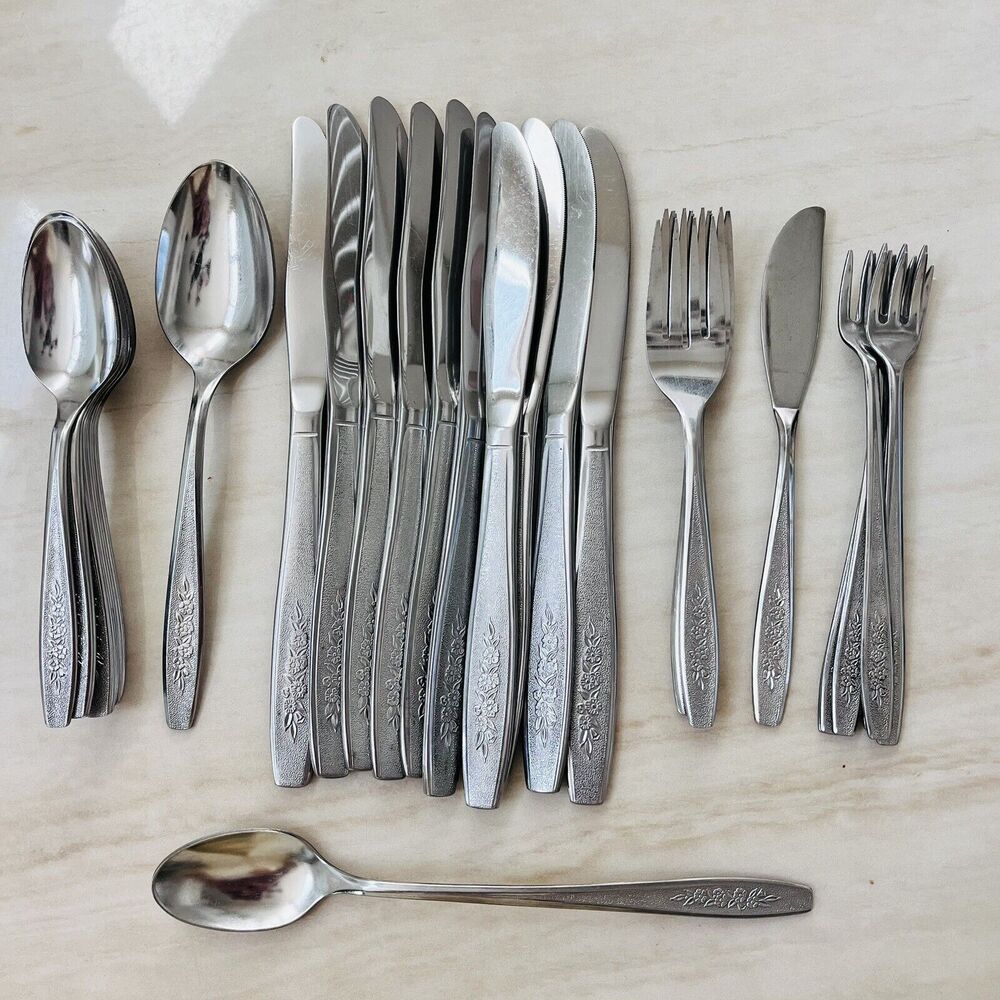 Oneida Spring Ballad Stainless Flatware Set of 35pc